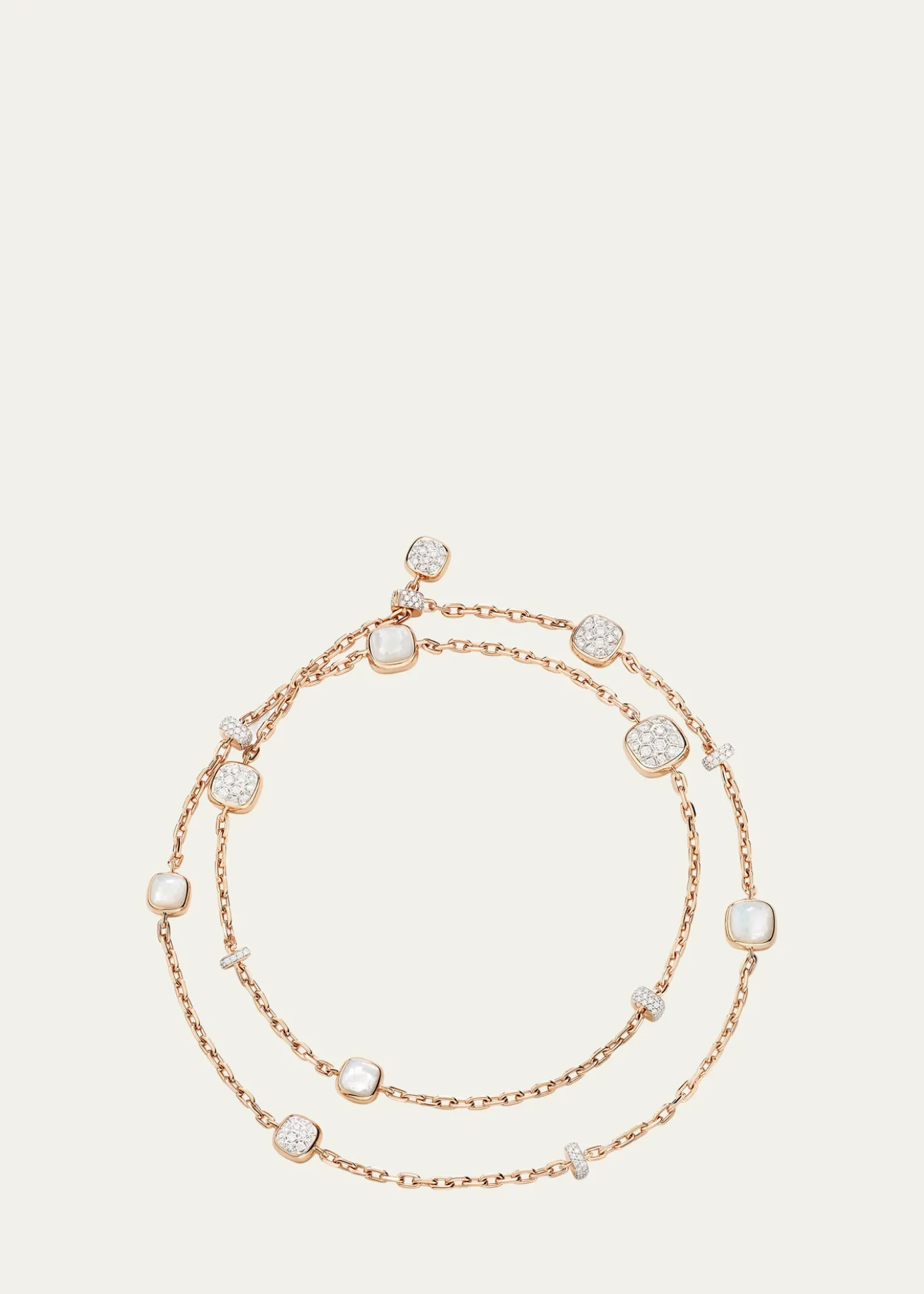 PomellatoNudo 18K Rose Gold Diamond and Mother of Pearl Long Necklace