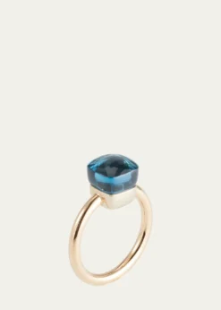 PomellatoNudo Petite 18k Rose Gold London Blue Topaz Ring