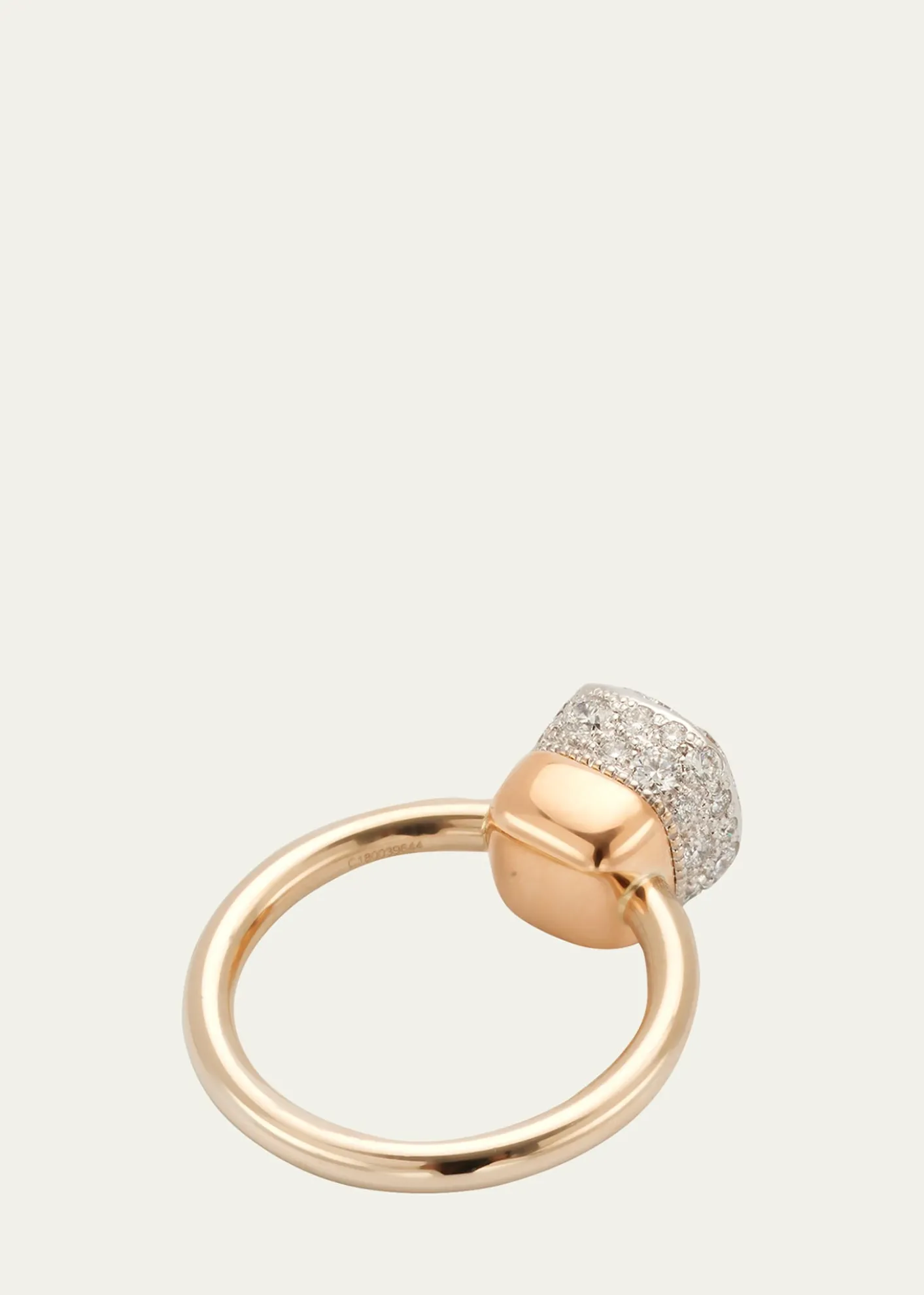 PomellatoNudo Solitaire 18K Gold Ring with Diamonds