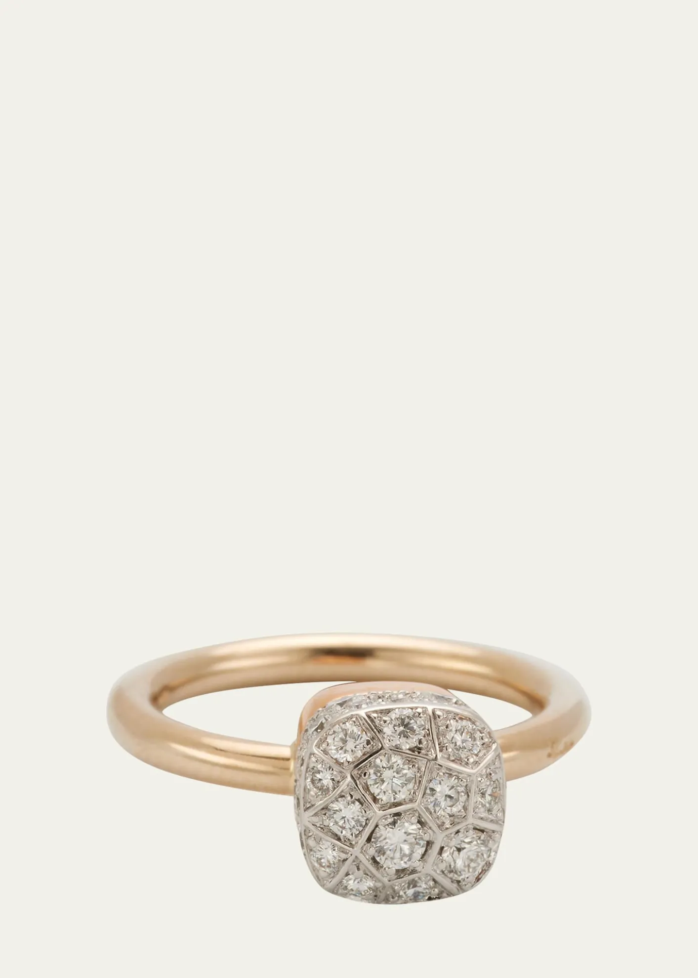 PomellatoNudo Solitaire 18K Gold Ring with Diamonds