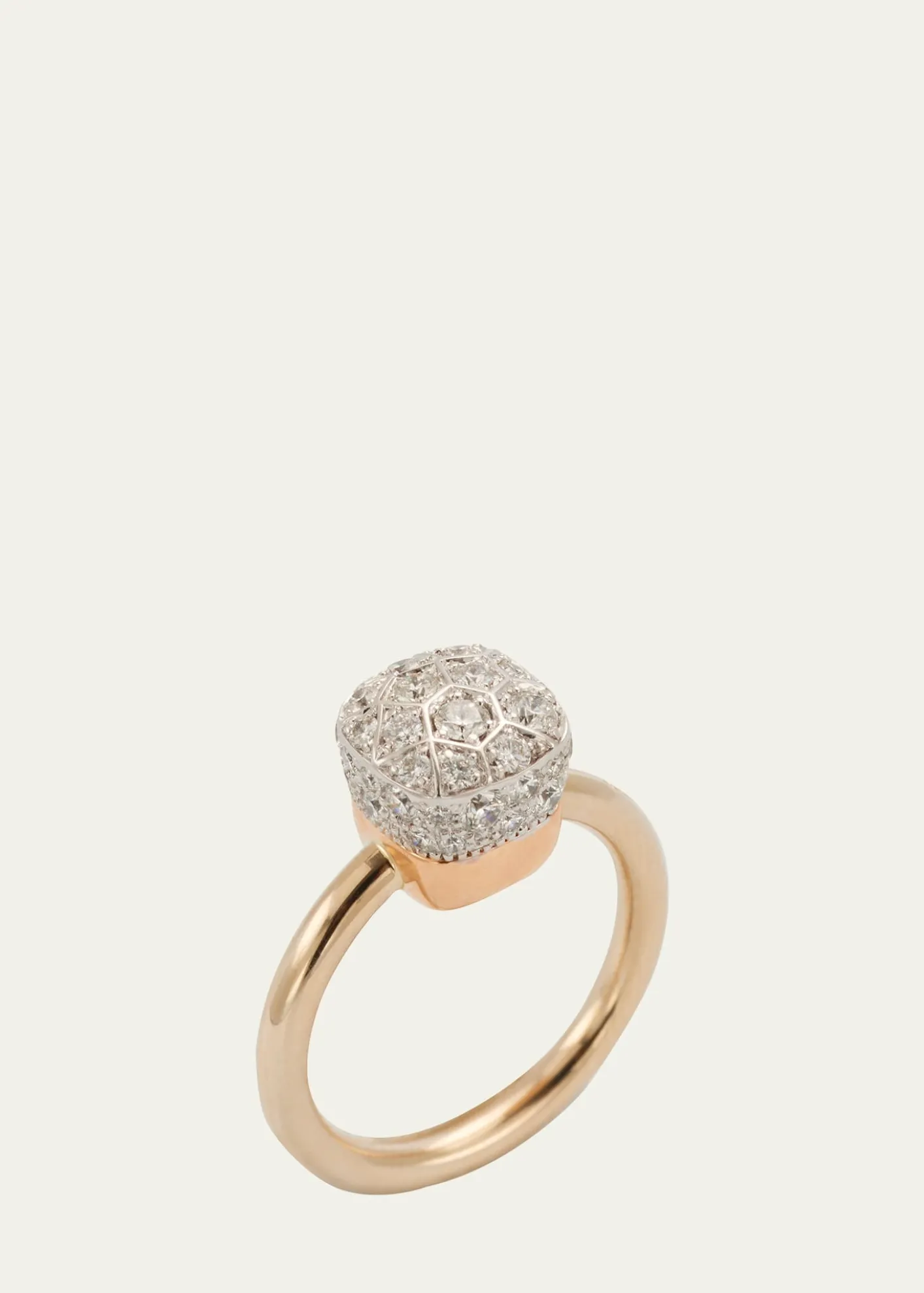PomellatoNudo Solitaire 18K Gold Ring with Diamonds