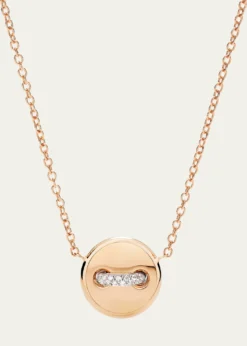 PomellatoPom Pom Dot 18K Rose Gold Diamond and Turquoise Pendant Necklace