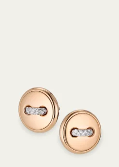 PomellatoPom Pom Dot 18K Rose Gold Diamond Button Earrings