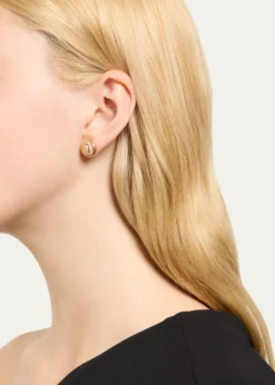 PomellatoPom Pom Dot 18K Rose Gold Diamond Button Earrings