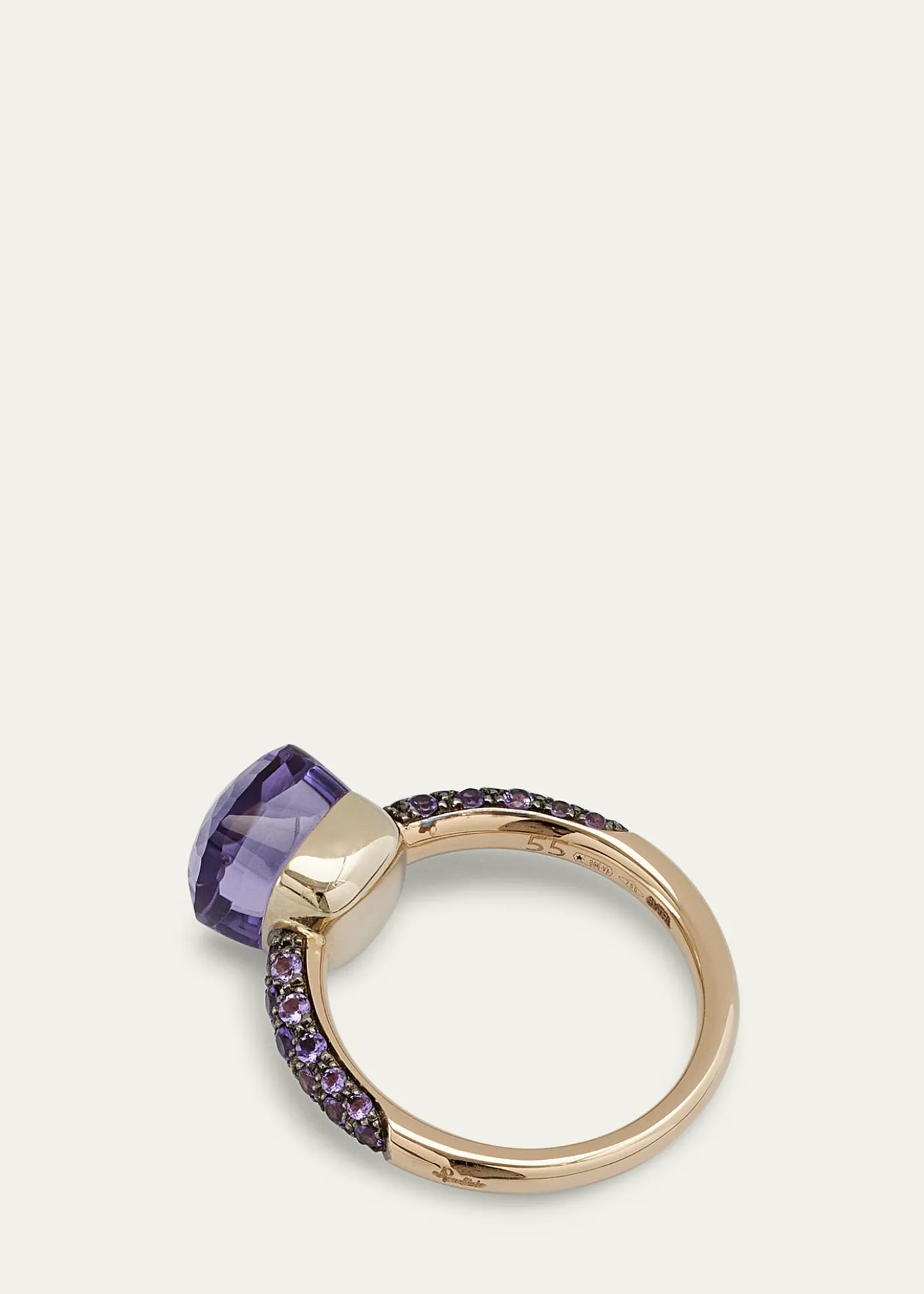 PomellatoRose Gold Nudo Petite Ring with Amethyst and Jade