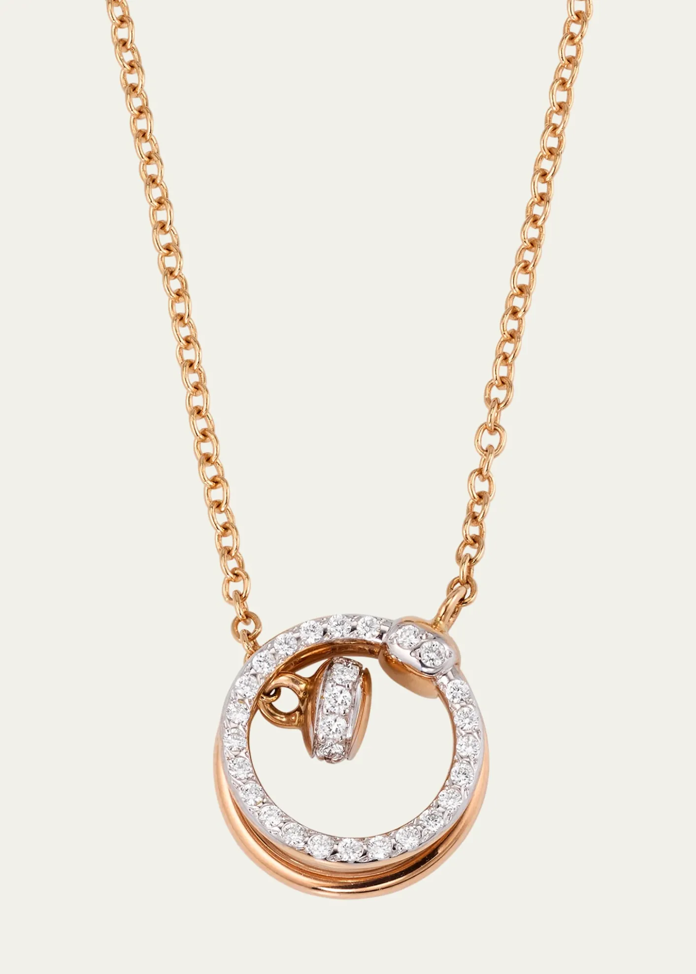 PomellatoTogether 18K Rose Gold Diamond Circle Pendant Necklace