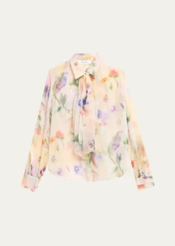 Prabal GurungFloral-Print Handkerchief Hem Skirt