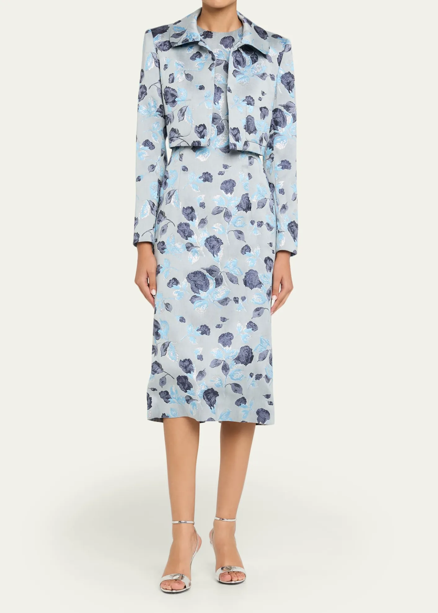 Prabal GurungMetallic Floral Jacquard Bolero Jacket