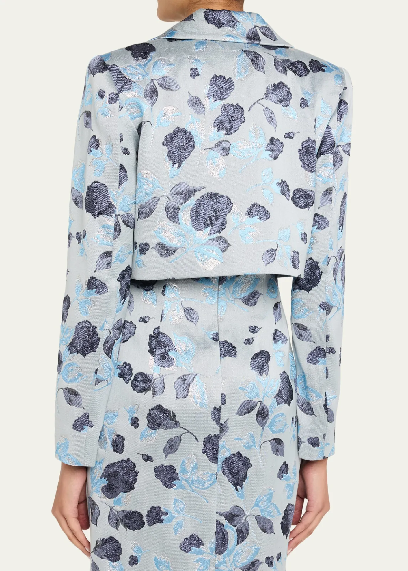 Prabal GurungMetallic Floral Jacquard Bolero Jacket