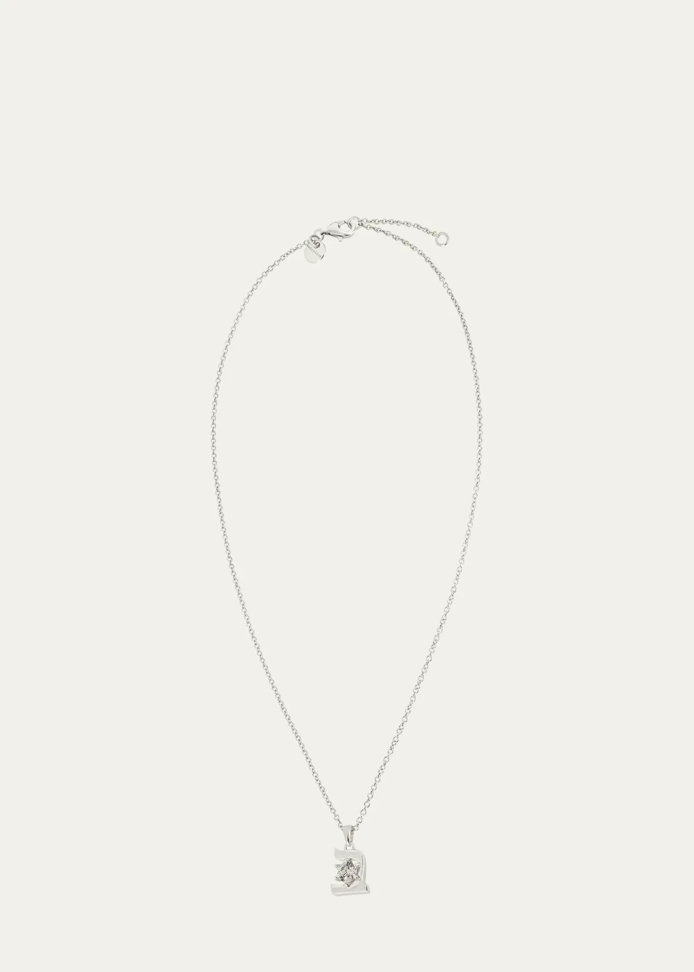 Procaccia Jewelry18K Gold Hebrew BET Gray Spinel Initial Necklace, 18"L