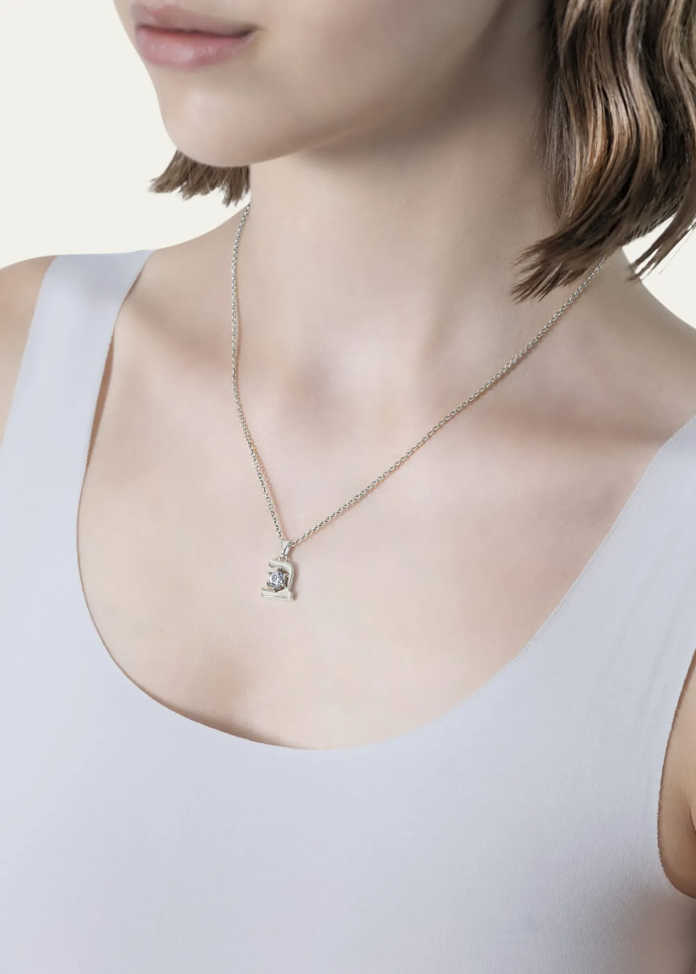Procaccia Jewelry18K Gold Hebrew BET Gray Spinel Initial Necklace, 18"L