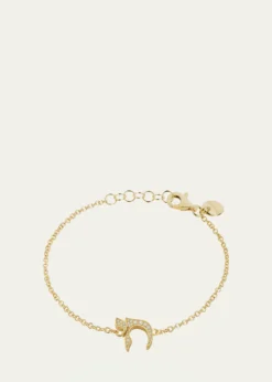 Procaccia Jewelry18K Yellow Gold Diamond Pave Chai Bracelet