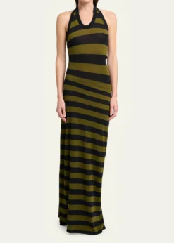 Proenza SchoulerFrann Striped Cotton Long Halter Dress