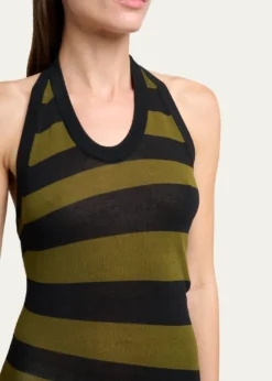 Proenza SchoulerFrann Striped Cotton Long Halter Dress