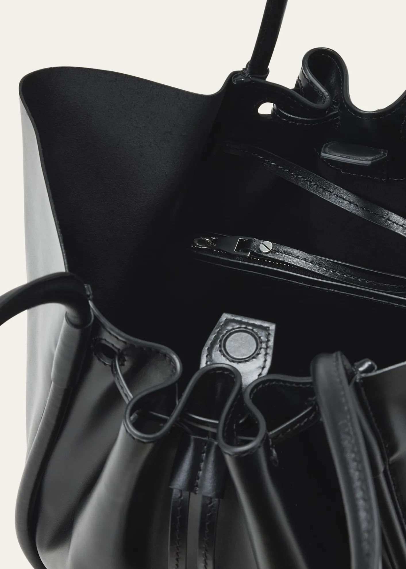 Proenza SchoulerLarge Ruched Calf Leather Tote Bag
