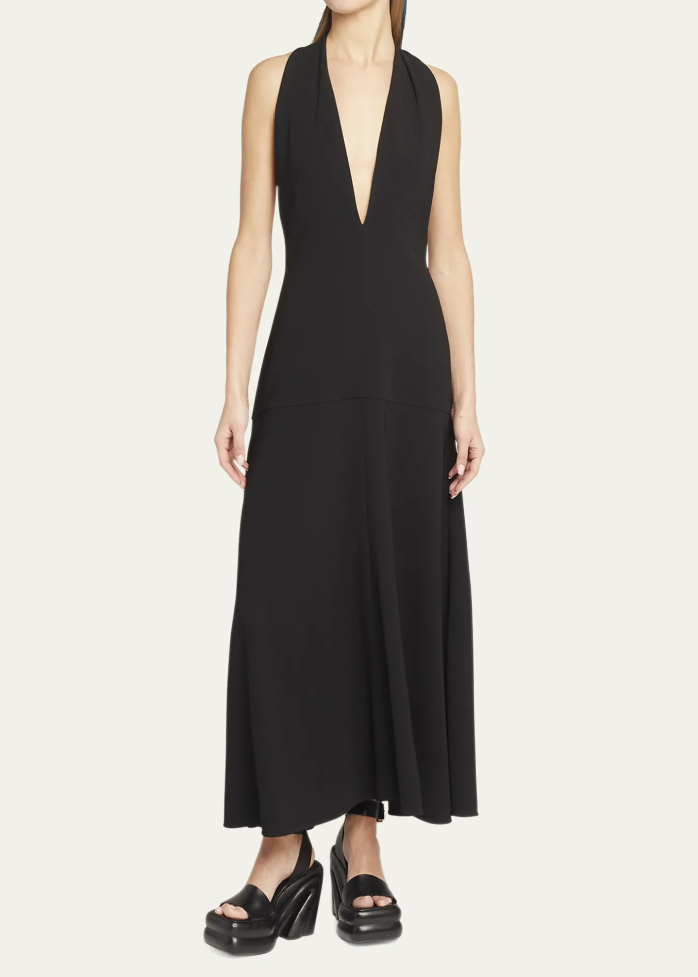 Proenza SchoulerMatte Viscose Crepe Twist-Back Maxi Dress