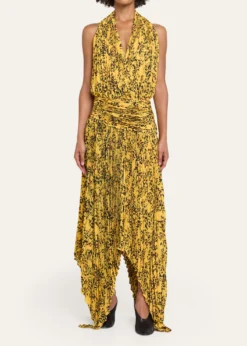 Proenza SchoulerPaulina Pleated Halter Handkerchief Maxi Dress