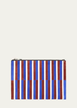 Proenza SchoulerStriped Suede and Leather Pouch Bag