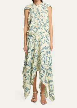 Proenza SchoulerSybella Printed Draped Maxi Dress
