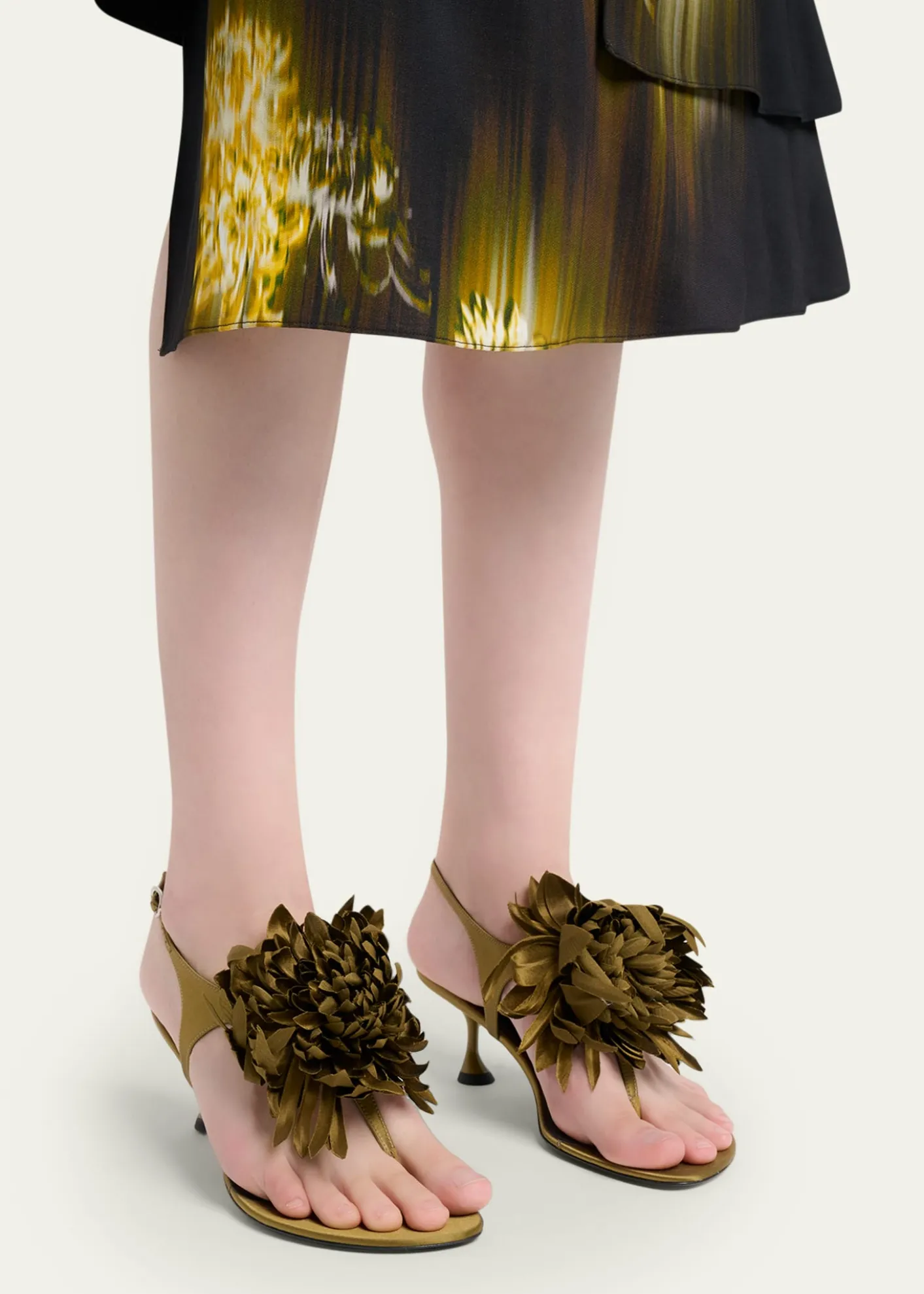 Proenza SchoulerTee Satin Flower Thong Sandals