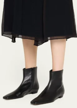 Proenza SchoulerTrap Flat Leather Ankle Boots