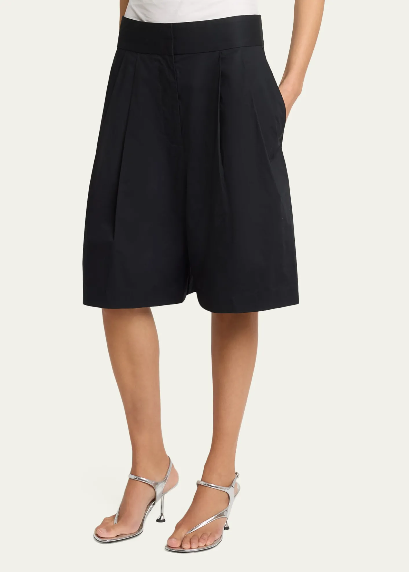 Proenza Schouler White LabelClio Pleated Shorts in Poplin