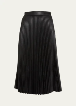 Proenza Schouler White LabelPleated Vegan Leather Midi Skirt