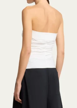 Proenza Schouler White LabelMaisy Strapless Ruched Top in Poplin