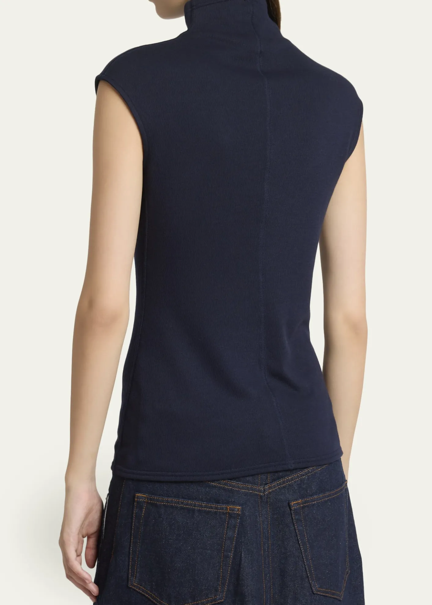 Proenza Schouler White LabelZane Sleeveless Brushed Rib Turtleneck