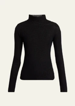 Proenza Schouler White LabelZella Check Merino Mock-Neck Top