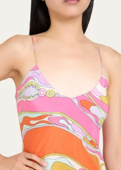 PucciOrchidee Silk Crepe De Chine Maxi Dress