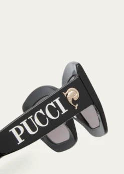 PucciOversized Logo Acetate & Metal Sunglasses