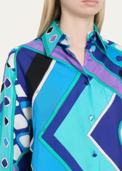 PucciVivara-Print Silk Twill Button-Down Shirt