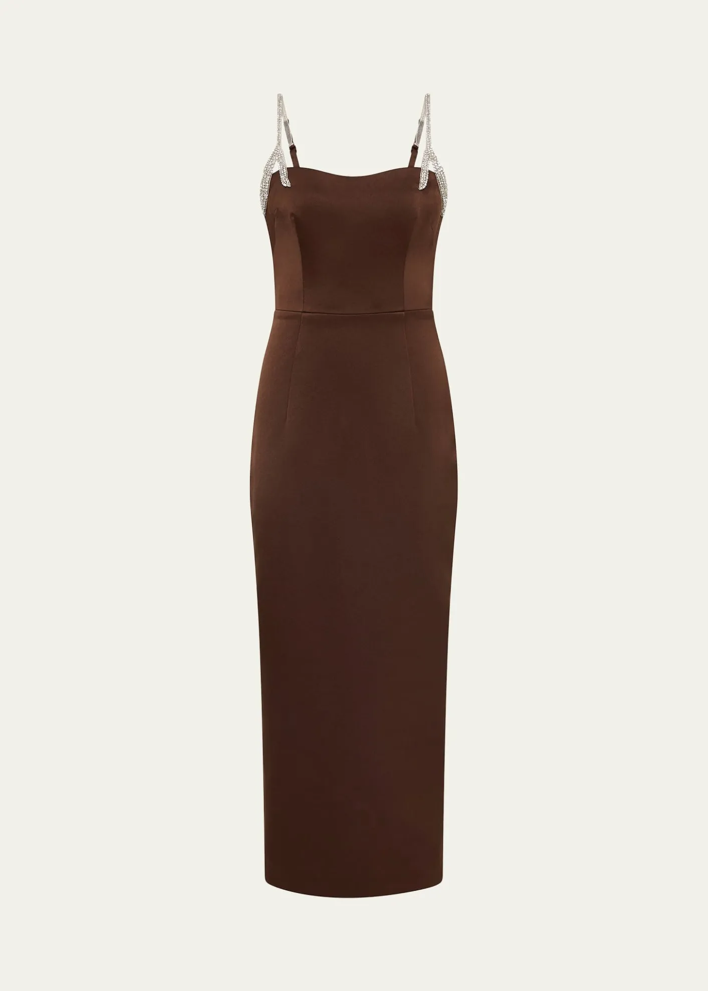 Rachel GilbertLeora Crystal-Strap Crepe Ankle Gown