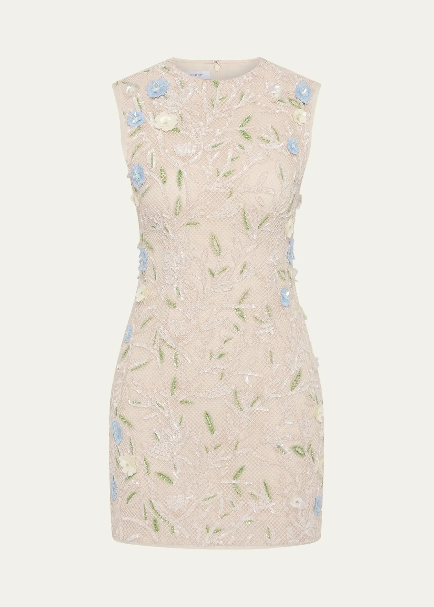 Rachel GilbertMistral Floral Applique Cotton Mesh Mini Dress