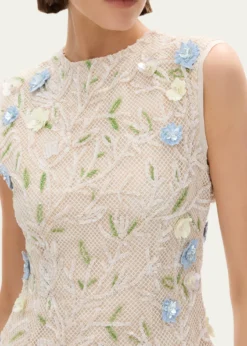 Rachel GilbertMistral Floral Applique Cotton Mesh Mini Dress