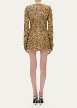 Rachel GilbertPhillipe Embellished Strong-Shoulder Mini Dress