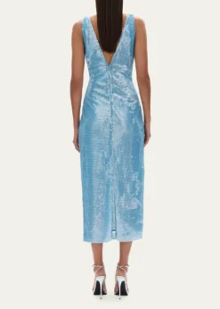Rachel GilbertTamzin Sequined Sleeveless Column Midi Dress