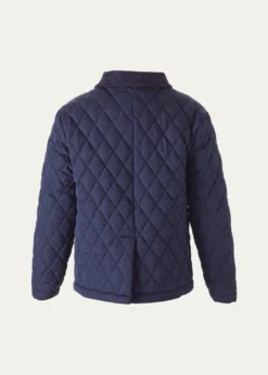 Rachel RileyBoy's Quilted Jacket W/ Corduroy Collar, Size 2-10