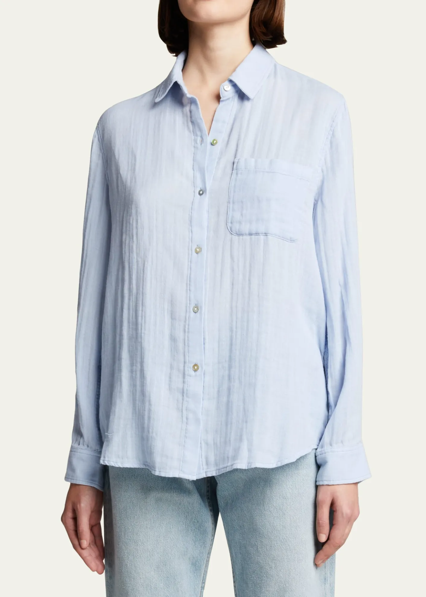 RailsEllis Gauze Cotton Button Down Shirt