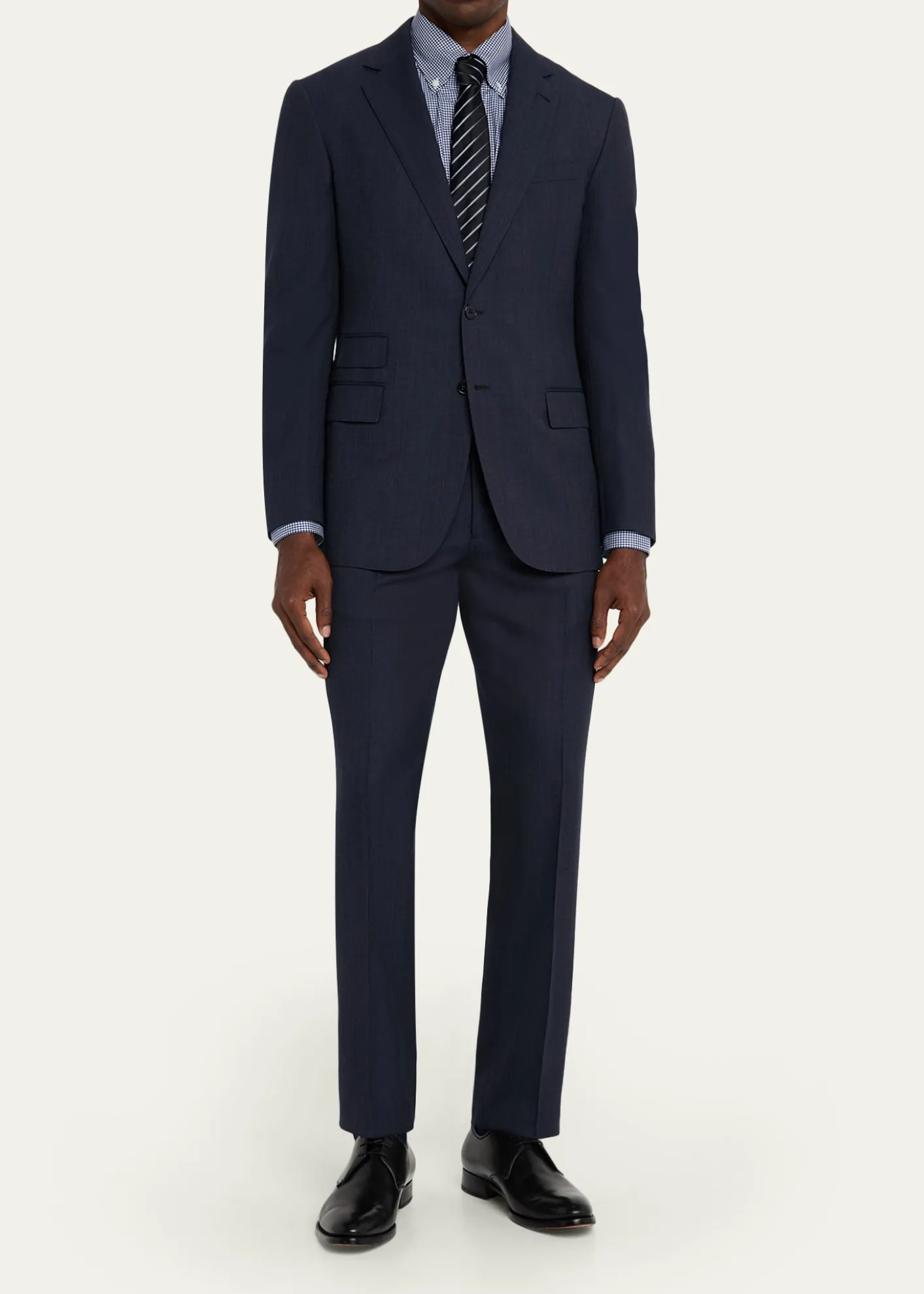 Ralph Lauren Purple LabelKent Hand-Tailored Pin Dot Suit