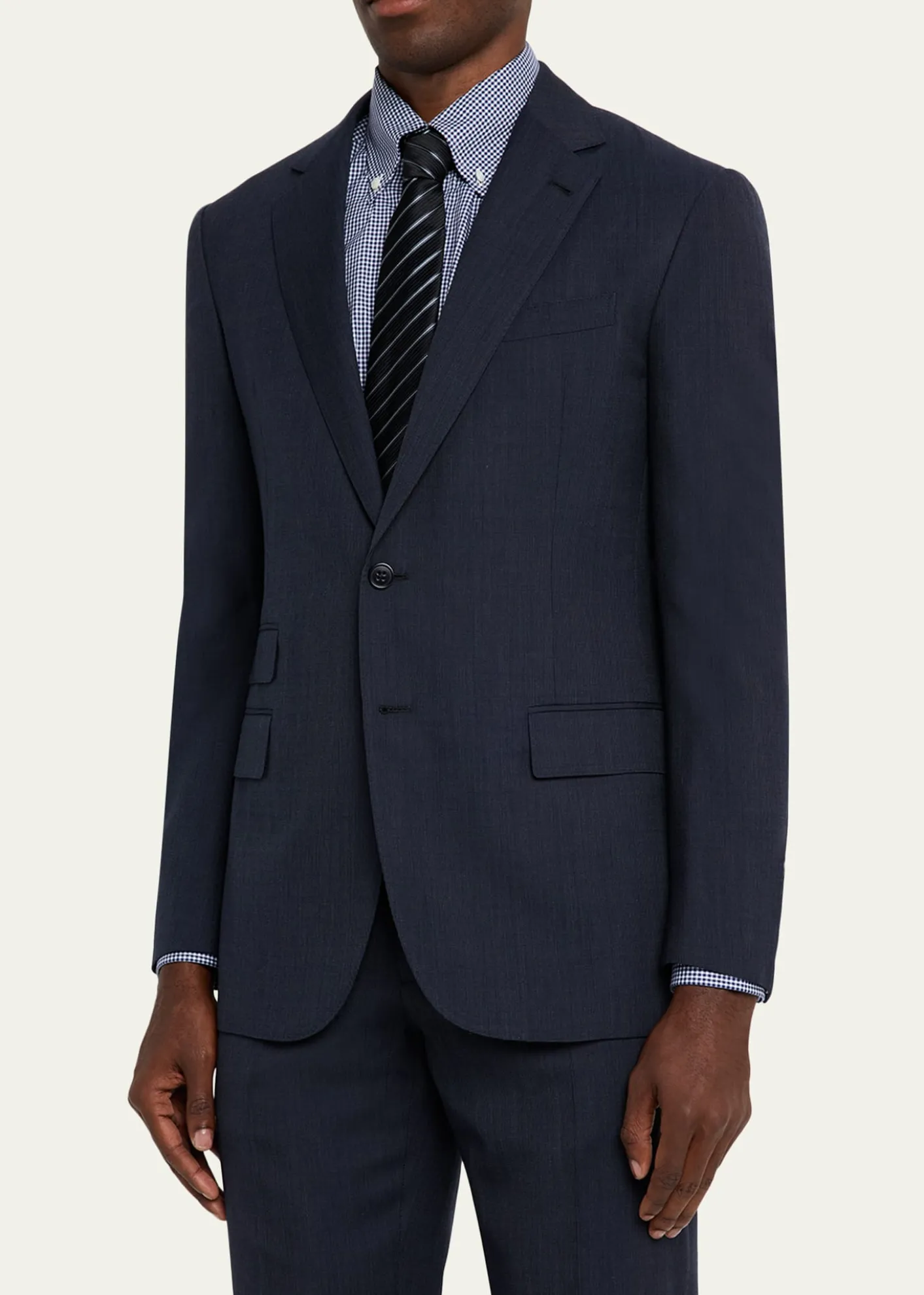 Ralph Lauren Purple LabelKent Hand-Tailored Pin Dot Suit