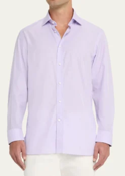 Ralph Lauren Purple LabelMen's Cotton Micro-Houndstooth Classic Fit Sport Shirt