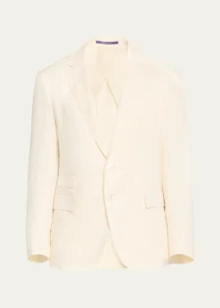 Ralph Lauren Purple LabelKent Hand-Tailored Silk-Linen Jacket