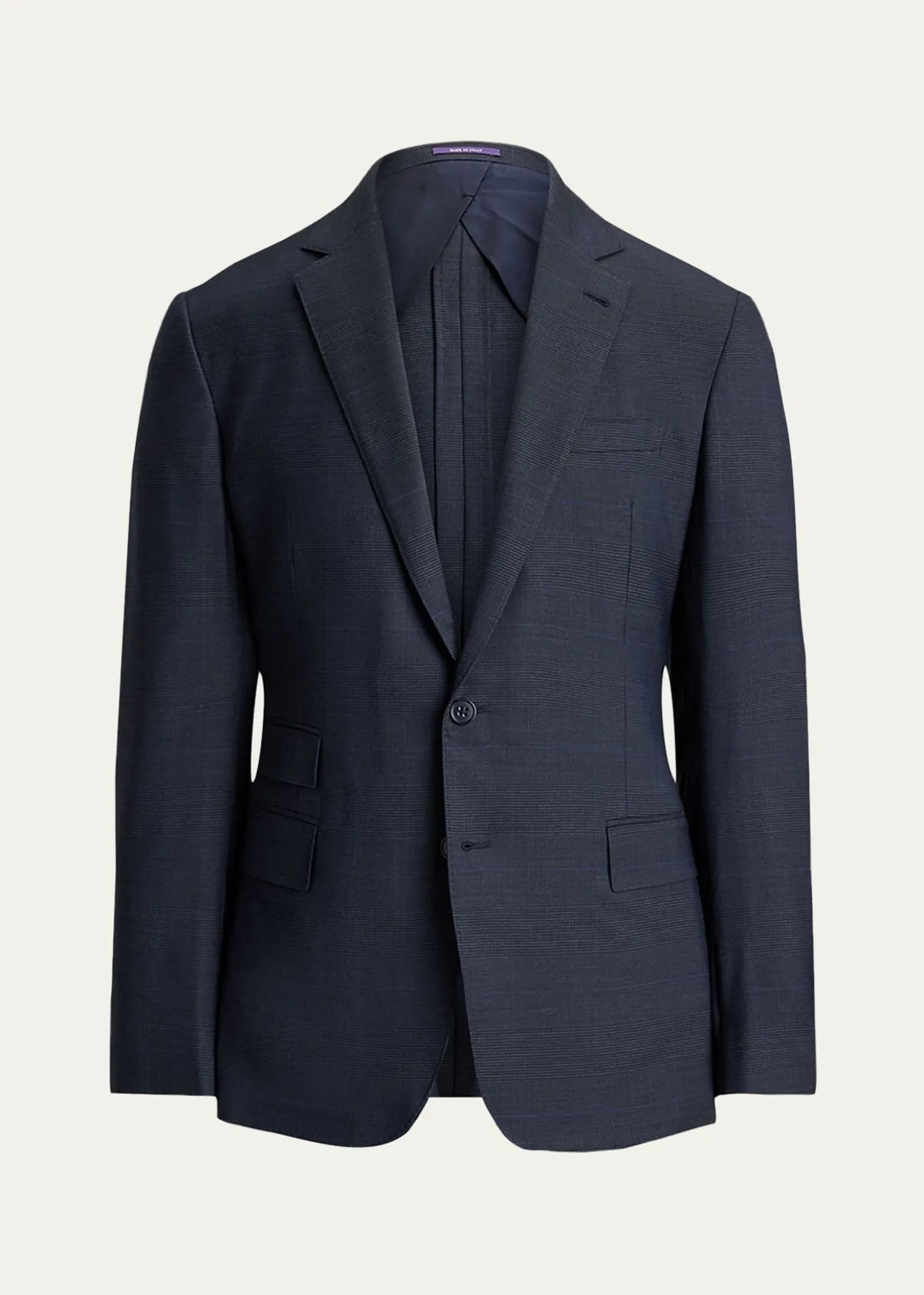 Ralph Lauren Purple LabelKent Hand-Tailored Glen Plaid Wool Suit