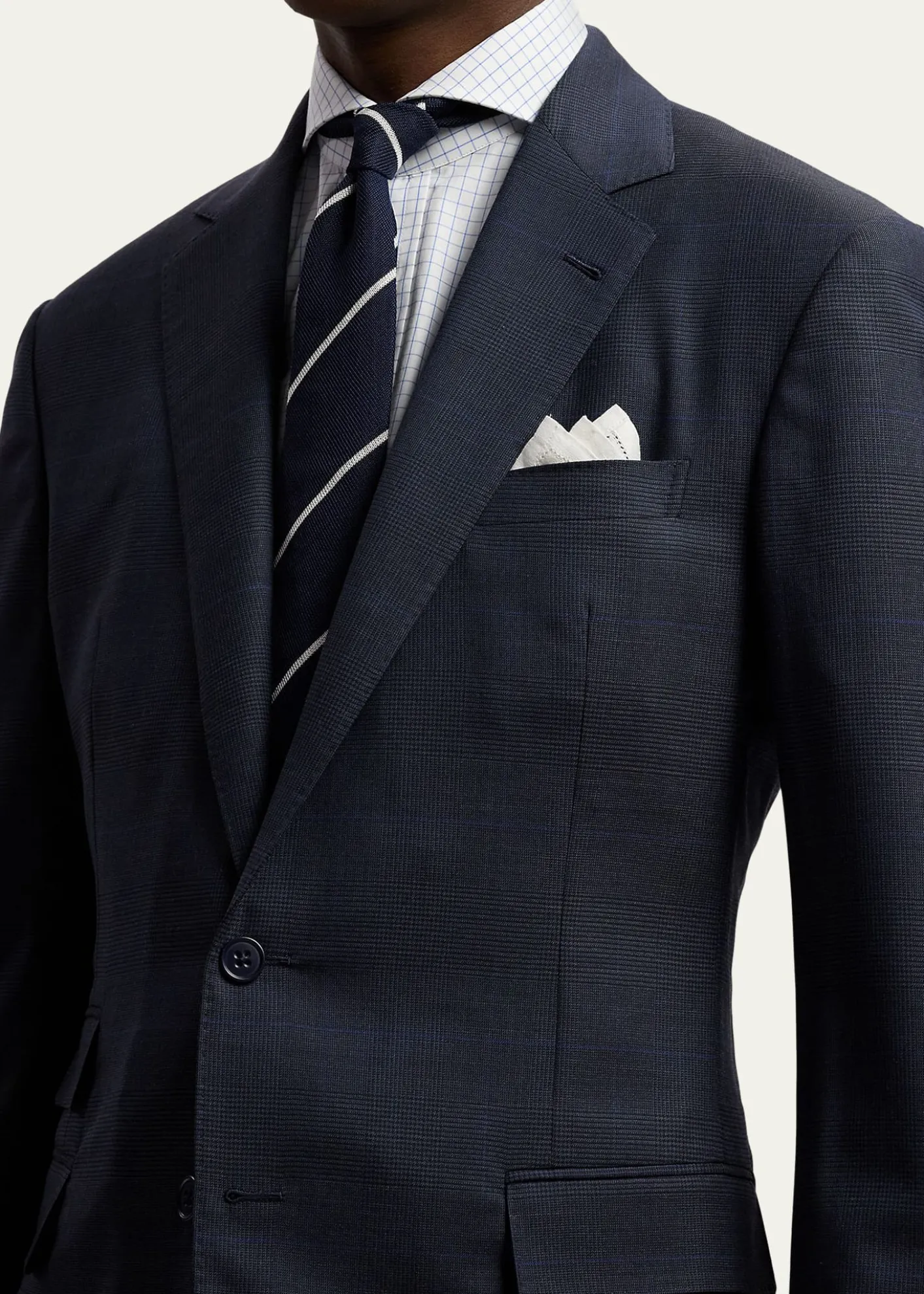 Ralph Lauren Purple LabelKent Hand-Tailored Glen Plaid Wool Suit