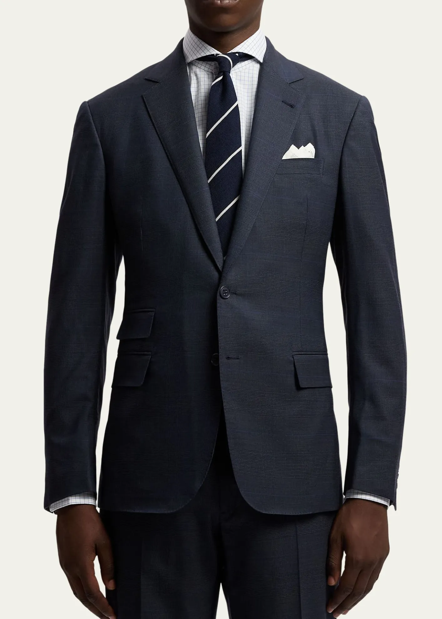 Ralph Lauren Purple LabelKent Hand-Tailored Glen Plaid Wool Suit