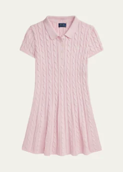 Ralph LaurenLittle Girl's & Girl's Cable-Knit Cotton Polo Sweater Dress