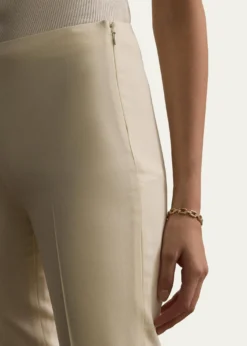 Ralph Lauren CollectionAnnie Cream Crepe Slim-Leg Ankle Pants