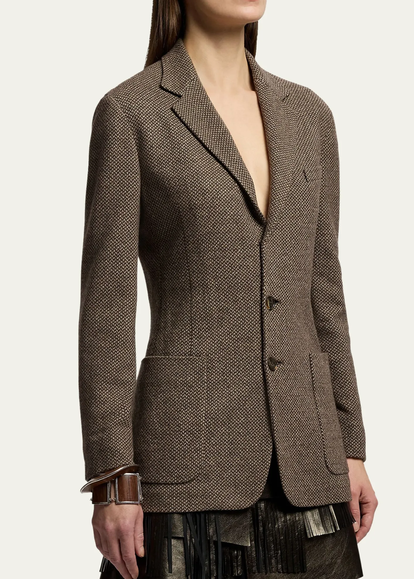 Ralph Lauren CollectionBroken Twill Single-Breasted Blazer